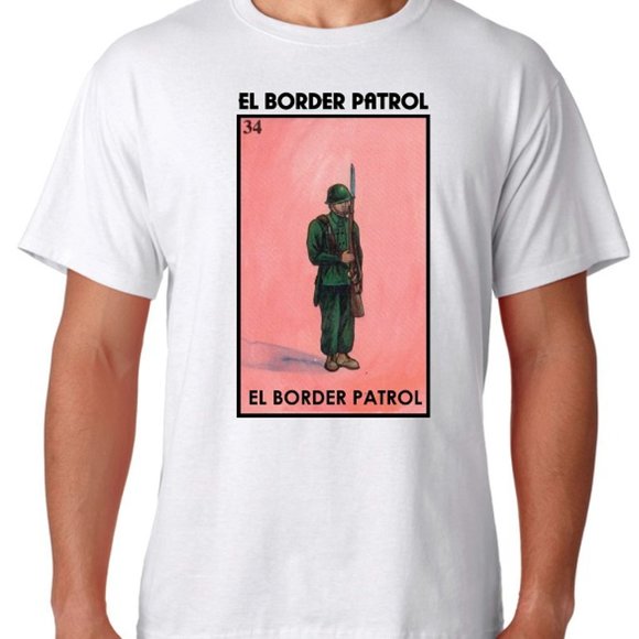 El Border Patrol T-Shirt Loteria Raglan Mexican Bingo Tee Hooded Gift for him - Picture 1 of 3